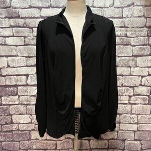 Simonton Says Black Zip Up Long Sleeve Jacket Size 1X